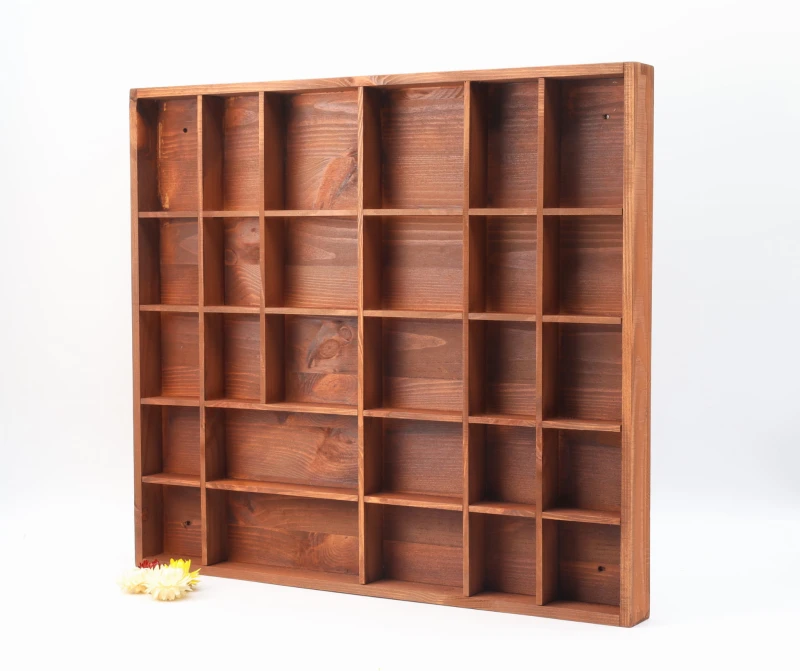 Organizer Teak 28 Brown Front Isometric
