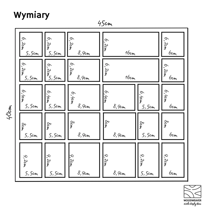 Organizer wymiary sekcji