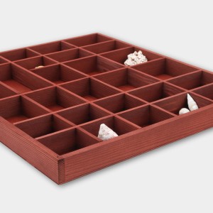 Bordowy organizer drewniany na 28 przegródek – loft, skandynawski styl